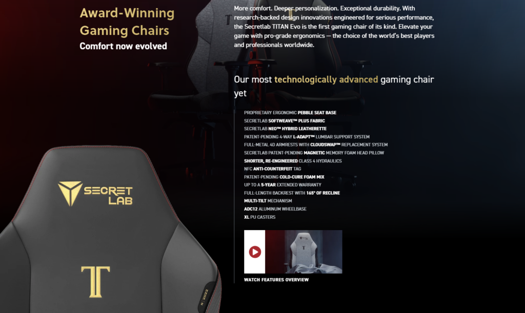gaming chair for work from home award winning