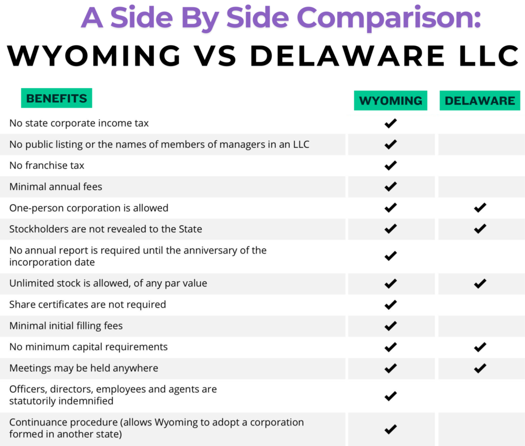 wyoming vs delaware llc graphic